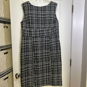Elegant Black and White Plaid Dress